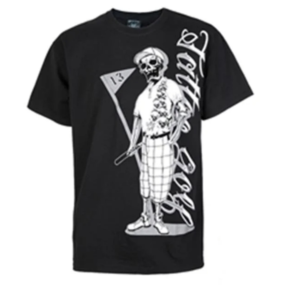 Tattoo Golf Black T026- LB Bones Printed Short Sleeve Crew T-Shirt 2XL - Picture 1 of 6